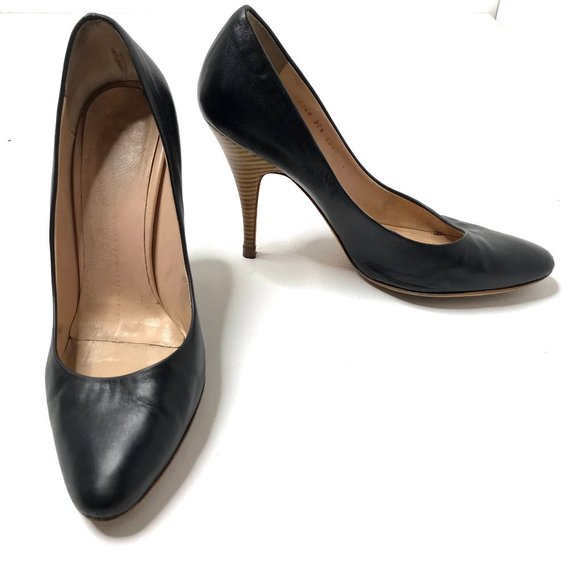 giuseppe zanotti black leather stiletto heel 37.5 - Picture 1 of 13